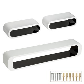 3 estanterías de pared diseño de cubos estilo retro negro/blanco