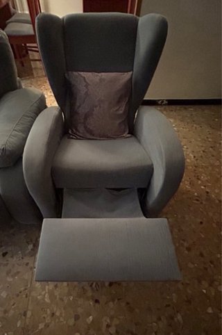 Butaca abatible gris azulado