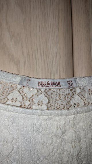 Camiseta encaje beige manga 3/4 talla M