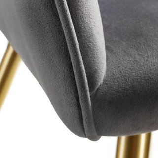 Silla de comedor aterciopelada 58 x 62 x 82 cm gris oscuro/dorado