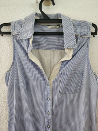 Vestido Camisero Fórmul@ Joven Rayas Azul/Blanco