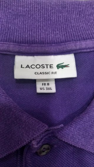 Polo Lacoste Clásico Morado Talla 3XL