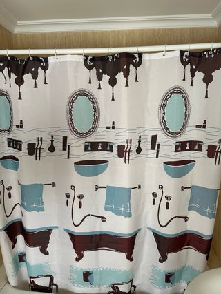 Cortina de baño con barra