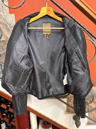 Giacca biker in vera pelle leggera vintage tg 52