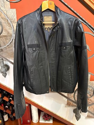 Giacca biker in vera pelle leggera vintage tg 52
