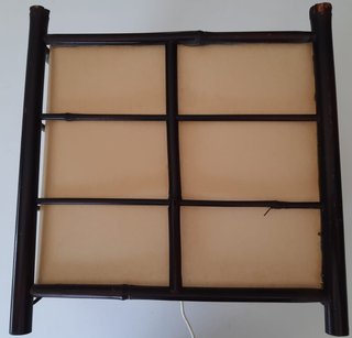 Pantalla lámpara caña y papel beige