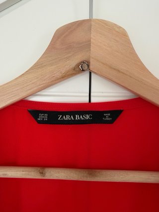 Vestido rojo cruzado mujer talla XS