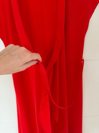 Vestido rojo cruzado mujer talla XS