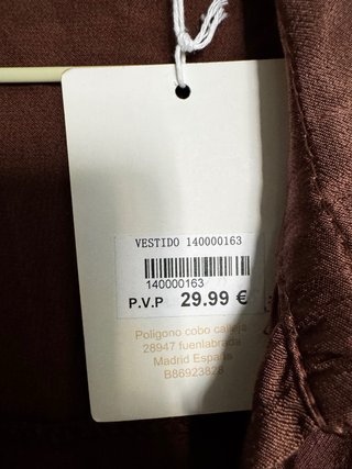 Vestido largo satinado marrón talla única