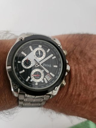 Orologio Prema Uomo Nero e Argento