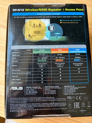 Repetidor Wi-Fi ASUS RP-N12 N300