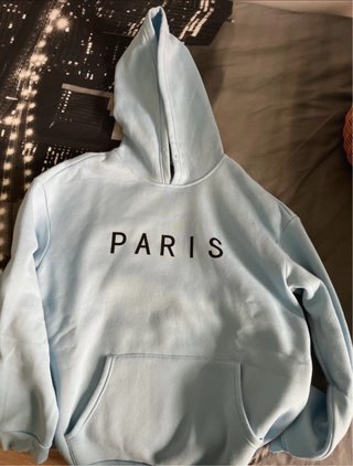 Sudadera Paris Shein Azul Talla M