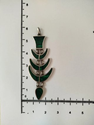 Maxi colgante plata 925 y malaquita