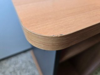 Escritorio madera con bandeja teclado