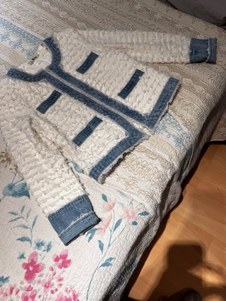 Chaqueta Mujer Blanca y Azul