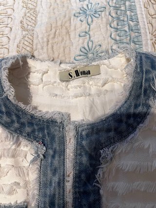Chaqueta Mujer Blanca y Azul