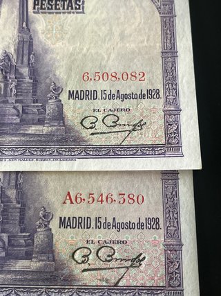 2 Billetes 100 Pesetas España 1928