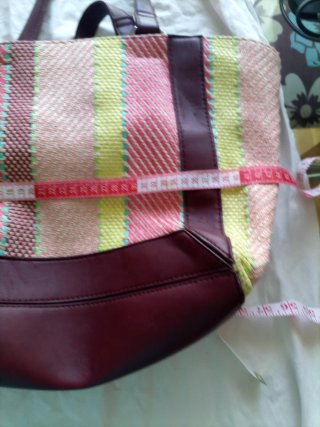 Bolso de mujer tejido tela y cuero