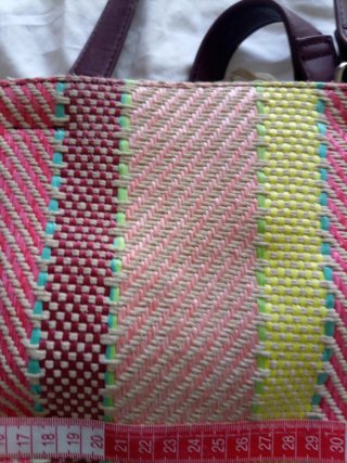 Bolso de mujer tejido tela y cuero