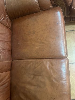 Conjunto Sofá clásico de Piel Marrón 3+1+1 Plazas