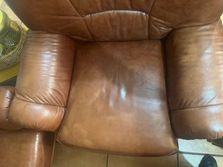 Conjunto Sofá clásico de Piel Marrón 3+1+1 Plazas