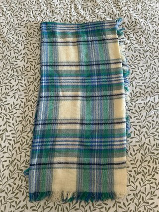 Bufanda de cuadros azul y verde