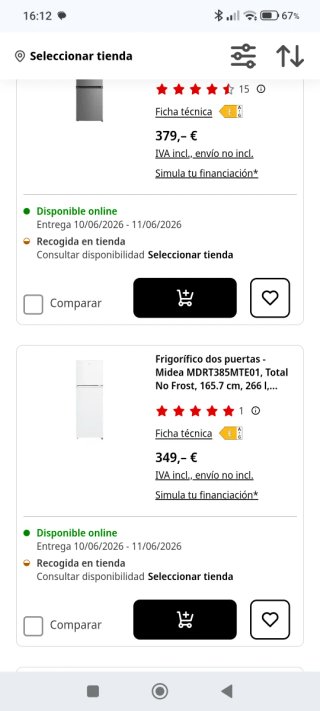 Frigorífico Midea Blanco Casi Nuevo