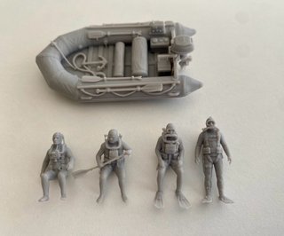 Lote figuras buceadores seals y bote 1/64