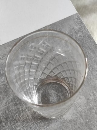 Lote 5 vasos altos agua diseño rombos dorado