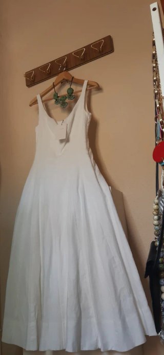 Vestido Lino Blanco Talla S