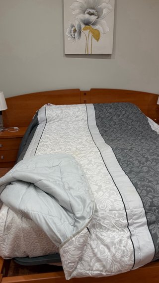 Edredón Cama 150 Gris y Blanco