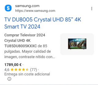 TV Samsung 85 UHD Crystal