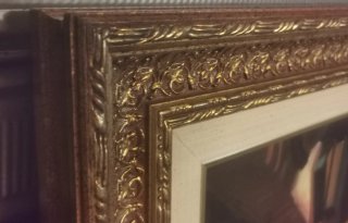 Quadro Vintage Olio su Tela, dipinto russo cornice