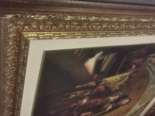 Quadro Vintage Olio su Tela, dipinto russo cornice