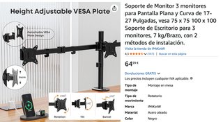 Soporte 3 Monitores 17-27