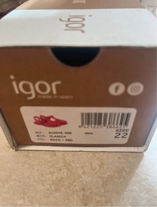 Cangrejeras Igor talla 22
