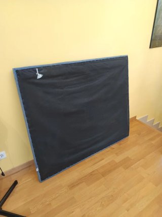 Cabecero de cama azul marino de terciopelo