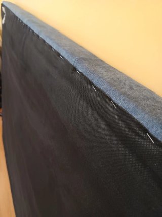 Cabecero de cama azul marino de terciopelo