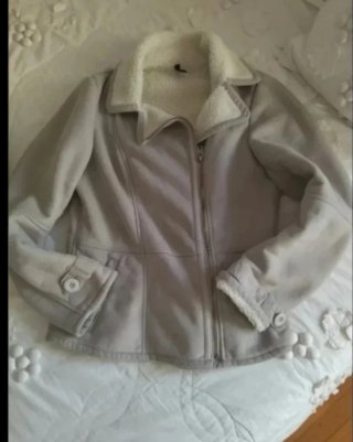 Cazadora señora calentita beige/blanca