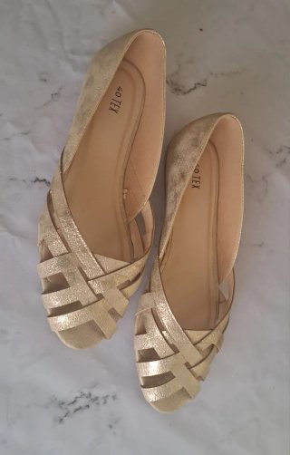 Zapatos planos dorados 40 TEX mujer