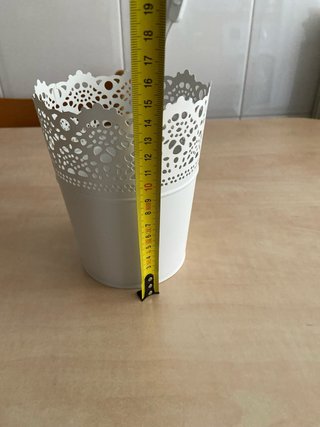 Maceta Ikea metal blanca