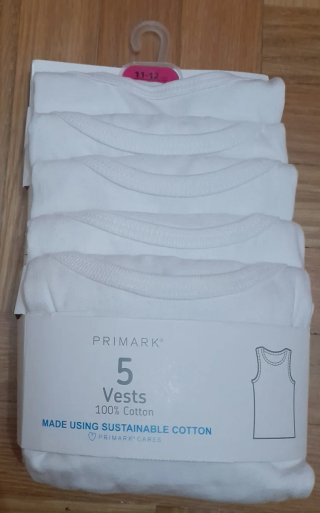 Pack 5 Camisetas Interiores Blancas Algodón.