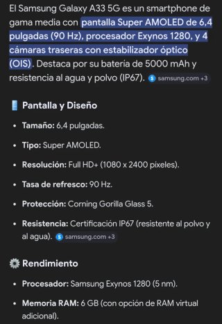 Samsung Galaxy A33 5G Negro