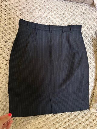 Falda Mango Suit Raya Diplomática Azul Marino