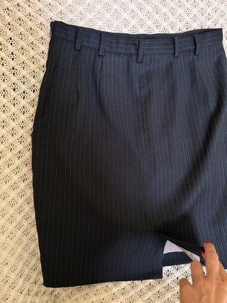 Falda Mango Suit Raya Diplomática Azul Marino