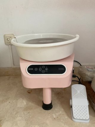 Torno Alfarero Vevor Rosa 450W + Arcilla