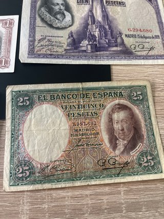 Lote 9 Billetes pesetas diferente