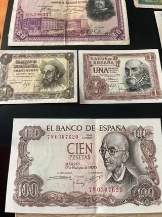 Lote 9 Billetes pesetas diferente