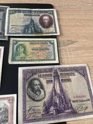 Lote 9 Billetes pesetas diferente