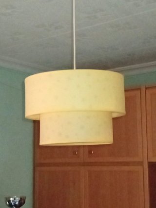 Lámpara colgante de tela beige